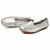 AICCO  春季新款牛皮豆豆鞋子舒适透气女鞋平底鞋夏季单鞋鞋子139-1(银色 36)第4张高清大图