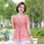 中年妈妈夏季短袖t恤2022年新款40岁洋气小衫阔太太雪纺圆领上衣(粉红色 5XL建议（145-155）斤)第5张高清大图