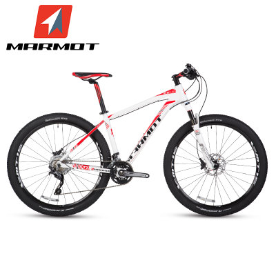 土拨鼠MARMOT铝合金山地车自行车男女式单车成人山地自行车30速(黑红白 标准版)
