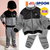 JELISPOON吉哩熊韩国童装冬季新款男童女童灰色运动风加绒套装(150 炭灰色)第2张高清大图