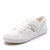 白色帆布鞋女鞋子2017春夏新款平底系带百搭低帮板鞋学生韩版(灰色 40)第2张高清大图