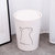 翻转式圆形桶盖 家用带盖纸蒌厨房客厅卫生间垃圾桶(布丁白 侧颜猫图案)第4张高清大图
