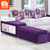 孔氏木业布床布艺床可拆洗榻榻米床双人床婚床现代软床储物床(深紫色 2000*1800 单床（左床柜）)第2张高清大图