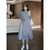 一三得衫2022年女装休闲夏季出口法式衬衫长裙(深灰色 M)第3张高清大图