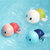 小乌龟宝宝婴儿洗澡玩具儿童游泳戏水男孩女孩小鸭子花洒抖音同款(小乌龟（光珊红）+爱洗澡小猪-红)第2张高清大图