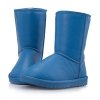 冬新款平跟保暖中筒靴子女 PU防水性情侣款雪地靴X31(蓝色 35)