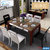 莫忘爱家新款简约现代小户型客厅饭桌创意实木大理石长方形橡木餐桌椅组合(一桌+4皮椅 1.4*0.8*0.75)第3张高清大图