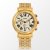 TIME100时光一百 商务休闲钢带罗马刻度三眼复古男表时装石英手表W80009(金色)第2张高清大图