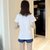 娇维安 夏季韩版女装圆领体恤衫 字母五角星图案短袖t恤女(白色 S)第2张高清大图