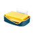 北欧风撞色双层壁挂沥水肥皂盒无痕免钉镂空香皂盒收纳肥皂架DS109(黄色 1只装)第5张高清大图