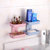红凡 创意双层肥皂架浴室沥水肥皂盒 卫生间免打孔香皂架壁挂置物架(蓝色)第4张高清大图