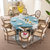 蓝色地中海实木餐桌椅组合 方桌变圆桌小户型伸缩折叠歺桌饭桌子(1.3米单餐桌)第3张高清大图