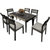 北欧火烧石餐桌椅组合现代简约长方形家用小户型实木火山石餐桌椅(餐椅)