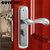 固特GUTE 304不锈钢室内房门锁执手锁具 适合门厚度（35-40mm）(拉丝钢 不锈钢单门锁)第3张高清大图