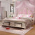 卡富丹 美式床公主床女孩粉色简双人床1.8米储物床MC10(1.5米床（框架款）)第2张高清大图