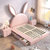 朷木 儿童床男孩女生兔子创意小户型卧室现代简约软包皮床单人梦幻美式公主床(1.8*2.0米（框架结构） 床+乳胶床垫+床头柜*2)第3张高清大图