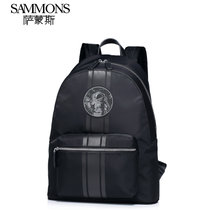 SAMMONS 萨蒙斯 学院风双肩包帆布背包男士书包青年韩版时尚潮流休闲旅行包