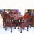 红木家具1.38米红木圆桌实木饭桌一桌八椅雕花非洲酸枝木第5张高清大图