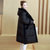 莉妮吉尔2017年冬季加厚中长款连帽纯色长袖棉衣棉服时尚潮流显瘦修身(黑色 XL)第3张高清大图