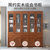 华南家具 简约现代实木书柜新中式书房自由组合立柜带玻璃门储物柜带抽屉木柜(胡桃色 四门)第2张高清大图