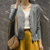 蒂克罗姆羊毛开衫外套女韩版(灰色 XXL)第8张高清大图
