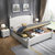 海善家 床 美式轻奢实木床1.8米双人主卧室1.5米高箱储物床现代简约白色婚床 卧室家具(白色 1.5米床+床垫)第3张高清大图