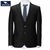 马尼亚袋鼠品质男装 韩版时尚修身免烫工作婚礼西服套装(黑上衣-48)第2张高清大图