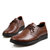 新款米斯康单鞋日常休闲皮鞋男鞋子男士休闲鞋牛皮男式皮鞋2105-4(棕色)第3张高清大图