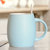 豪峰 陶瓷马克杯杯子咖啡杯牛奶杯水杯带盖勺广告杯可加印logo(天蓝酒桶杯配盖勺)第4张高清大图