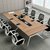 DF办公会议桌培训桌现代简约洽谈桌钢架DF-B1224(橡木色 1400*4000*760mm)第3张高清大图