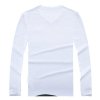 泽阳ZEYANG 男士T恤长袖 多彩拼色T恤 时尚百搭T恤ZY3503(白色 L)