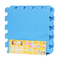 明德纯色PE宝宝拼图地垫塑料泡沫地板垫子30*30防滑环保9片/包(蓝色 30*1.0cm  9片)