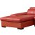 里外 红色热情经典款皮艺沙发 时尚L形转角组合沙发 头层真皮沙发 3622(国产皮：三人位+单人位+贵妃位)第3张高清大图