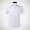 隆庆祥 短袖衬衫 白色短袖衬衫商务休闲衬衣 修身时尚纯棉男衬衣(39)