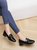 黑色乐福鞋女英伦风秋季2021年新款一脚蹬漆皮女鞋低跟软皮小皮鞋(37 杏色/5684(跟高2.5cm))第3张高清大图