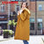 鸭鸭2018新品女长款直筒纯色羽绒服 冬季保暖外套大码B-57663(黄色 165)第4张高清大图