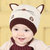 秋冬宝宝针织帽婴毛线帽儿男童女童小孩儿童帽子韩版0-3-6-12个月(黑色)第2张高清大图