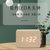 北欧创意复古木质闹钟学生专用卧室男静音夜光声控LED简约床头钟(三角款-白木白字-充电款（12cm） 10厘米)第4张高清大图