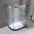 艾戈恋家卫浴 304不锈钢淋浴房 整体浴室 弧扇形卫生间钢化玻璃隔断门BG66（送层架和石基）(8mm厚 右向 800*1200mm)第2张高清大图