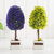 莎芮 创意仿真树绿植小盆栽室内植物盆景办公室绿色装饰摆设样板房摆饰(TY1453-3紫色)第4张高清大图