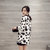 莉妮吉尔2016秋装新款波点风衣中长款长袖黑白圆点韩版圆领宽松外套女(白色 XL)第2张高清大图