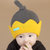 牛奶朋友宝宝秋冬皇冠造型毛线帽加绒款儿童帽子套头帽新生儿胎帽围巾(黄色单帽加绒款 均码（47-50CM）)第3张高清大图