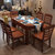 美姿蓝 餐桌 可伸缩折叠六人餐桌椅组合 简约现代圆桌吃饭桌子(海棠色 单桌)第5张高清大图