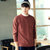 韩版男装 2016秋季新款纯色男式毛衣 贴布外套男式针织衫(桔色 XXL)第2张高清大图