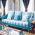 库图家具地中海美式乡村田园 全实木沙发 蓝色爱琴海系列  组合沙发 (单位)第2张高清大图