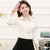 Mailljor 2014女装时尚韩版翻领  长袖纯白色 衬衫 103第2张高清大图