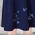 烟花烫XF2017秋冬新款女装复古气质纯色绣花A字长裙半身裙 巧青(蓝色 XL)第4张高清大图