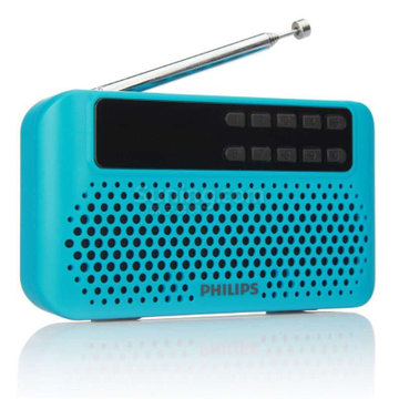 飞利浦/Philips SBM120插卡音箱 收音机 MP3音乐播放器 迷你音响(蓝色)