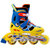 美洲狮（COUGAR）MS835LSG闪光儿童溜冰鞋全套装 可调成人直排轮滑鞋旱冰鞋滑冰鞋(蓝黄套装 L码38-41码可调)第3张高清大图