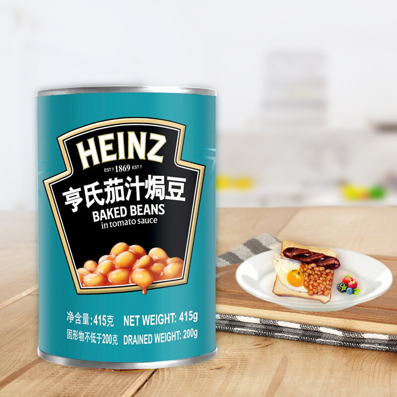 亨氏黄豆罐头415g 卡夫亨氏出品 罐头 茄汁焗豆 早餐